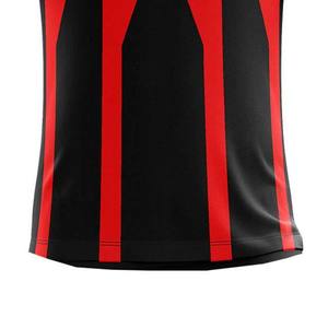 Couleur contrastée Rouge et Noir Vêtements de sport à manches courtes Vêtements de football Jersey Shirt Polyester Spandex Maillot de football de haute qualité - Product Image 5
