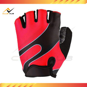 Unisex medio dedo reflectante ciclismo carreras guantes transpirable ajustable correa de muñeca antideslizante Color arcoíris - Product Image 5