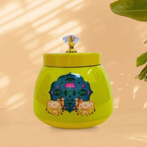 Jarra Metálica de Arte Tradicional Indio con Diseño Pichwai para Regalos de Boda, Recuerdos de Fiesta, Jarra Decorativa Cultural, Artículo de Regalo - Product Image 5