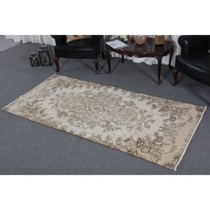 Classic Beige Brown 3.6 X 7.6ft Wool <b>Rug</b> Turkish Patchwork Design for Entryway Living Room <b>Bedroom</b> Latex Rectangular Hallway - Product Image 2