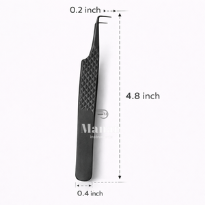 Pinzas para Extensión de Pestañas Negras de Acero Inoxidable, Herramienta de Precisión para Aislamiento de Volumen, Antideslizantes, Profesionales, OEM, al por Mayor - Product Image 4