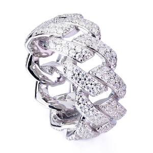 Hip Hop Cuban Collection 925 Sterling Silver Rhodium Plated Prong Set Brilliant Cut <b>Iced</b> Moissanite Certified Men's Jewelry - Product Image 2