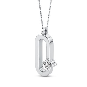Pendentif Solitaire Élégant en Argent Sterling 925 Plaqué Or avec Lettre Initiale Personnalisée et Diamant de Laboratoire VVS VS EF de Qualité Supérieure - Product Image 3
