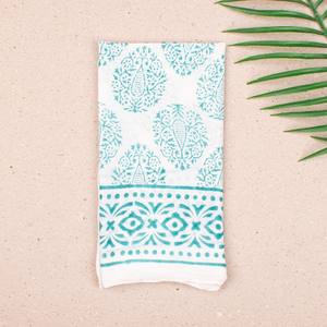 Bandana en coton bohème à imprimé en blocs, écharpe unisexe, bandeau de plage - Product Image 3