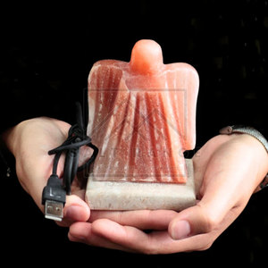 Lampe de sel de l'Himalaya sculptée de qualité supérieure, artisanat naturel, décoration d'intérieur personnalisable - Product Image 3