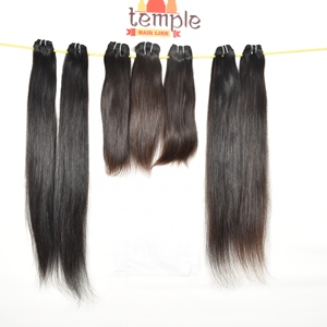 Extensions de cheveux indiens en gros femmes 100% couleur naturelle femmes noires cuticule aligné brut traité vague profonde faisceau - Product Image 2