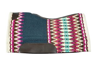 Cojín de sillín occidental de fieltro de lana merino 100% al por mayor ecuestre con diseño tejido colorido - Product Image 4