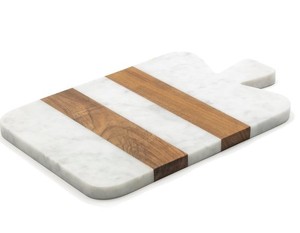 Planche à découper en marbre et en bois, plateau de service avec un look simple et tendance - articles de cuisine - artisans indiens - Product Image 3