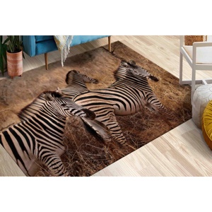 Tapis Zebra Safari Landscape : Tapis d'appoint antidérapant, motif imprimé, tapis en chenille - Product Image 3
