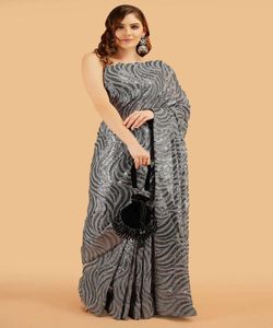 Très belle robe de soirée Saree en soie douce imprimée avec chemisier Pièce pour femme indienne Sari pas cher Meilleur prix Vente en gros Surat Alphanumero - Product Image 1