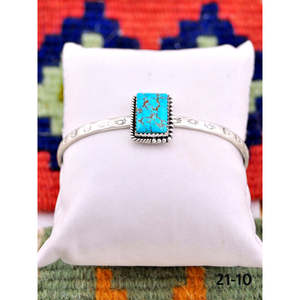 Southwest Handmade No.8 Fashion <b>Cuff</b> <b>Bracelet</b> Turquoise & Sterling <b>Silver</b> Elegant & Stylish - Product Image 3
