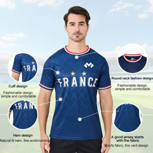 Camisetas de Fútbol Unisex de Alta Calidad, 100% Poliéster, Transpirables, Personalizables, Precio de Fábrica al por Mayor, Lisas para Sublimación - Product Image 6