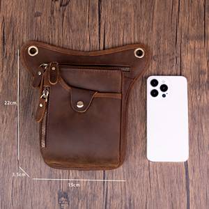 ALW 2025 Sac de taille personnalisé pour moto en cuir pleine fleur Sac de cuisse pour jambe tombante OEM ODM de haute qualité pour hommes et femmes - Product Image 1