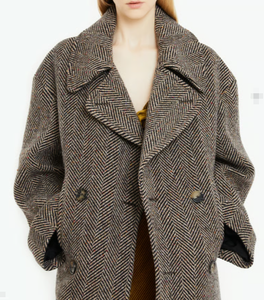 <span class=keywords><strong>Cappotto</strong></span> di Lusso in 100% Lana Vergine, Doppiopetto, <span class=keywords><strong>Oversize</strong></span> con Collo Abbassato, Soprabito Invernale Certificato - Product Image 3