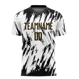 Nouvel arrivage Vêtements de football personnalisés Nouveau design Uniformes de football Noir Blanc 100% Polyester Uniforme de football léger - Product Image 5