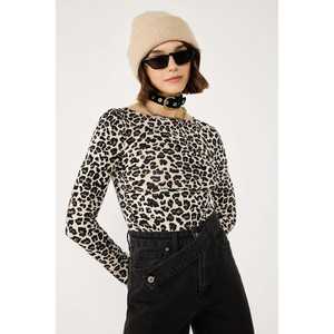 ชุดบอดี้สูทพิมพ์ลายเสือดาวแขนยาว - Product Image 2