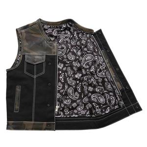 2025 Chaleco de motociclista de cuero genuino personalizado Chaleco de motocicleta de talla grande Chaleco de cuero sin mangas de moda para hombres - Product Image 5