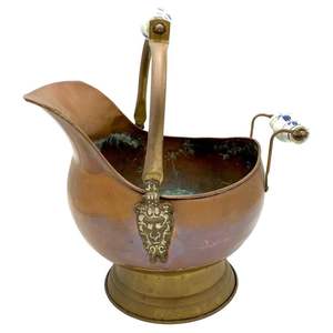 Seau à charbon élégant en cuivre avec finition bruni et design vintage, parfait pour les maisons patrimoniales et les foyers ornementaux - Product Image 3