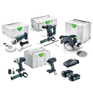 Nouvel Arrivage Meilleure Qualité Nouveau Festools F28728 18V 5.2Ah Li-ion Sans Fil Brushless Ultimate Builders 5pce Combo w/ FREE SHIPPING - Product Image 2