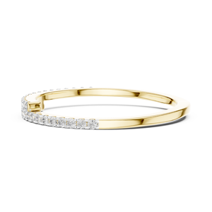 Bague de mariage minimaliste à double rangée de diamants de laboratoire taille brillant en or jaune 14K/18K 0,20 CTW OEM - Product Image 5