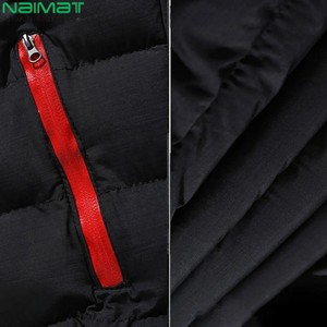 Chaqueta Acolchada con Capucha para Hombre, Talla Grande, Transpirable, Cuello Alto, Impermeable, Resistente al Viento, Ecológica, Personalizada con Letras - Product Image 4