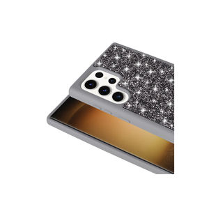 Luxury <b>Black</b> Rhinestone Diamond Case for <b>Samsung</b> for Galaxy <b>S22</b> Ultra HRMN Bling Crystal Protective Back Cover Luxury Leather 5G - Product Image 4