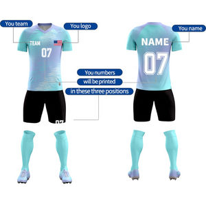 Uniforme de football personnalisé par sublimation à bas quantité minimale de commande bon marché en tissu de polyester de haute qualité uniforme de football - Product Image 3