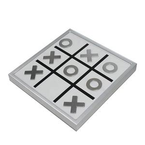 Wholesale Luxury Tic Tac Toe Metal XO <strong>Chess</strong> Magnetic Aluminium Tic Tac Toe Board <strong>Game</strong> <strong>Set</strong> Best Selling for Indoor <strong>Playing</strong> - Product Image 1