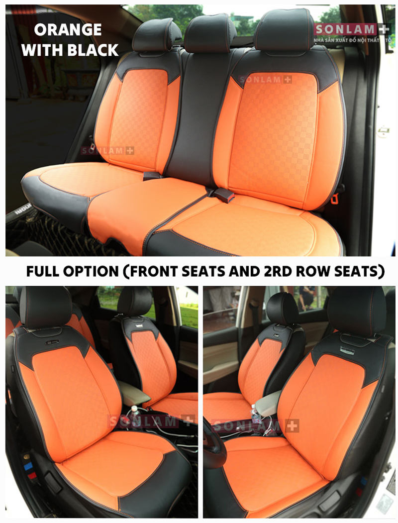 อุปกรณ์ครบชุด (หน้าและหลัง) - สีส้มตัดดำ