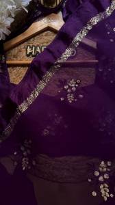 Bollywood-Style Indian Pakistani Viscose Saree with Thread <b>Sequin</b> Embroidery Designer Partywear Blouse Set Included - Product Image 6