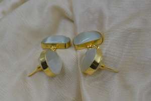 2024 Nueva moda pendiente Fabricante Proveedor Pendientes de piedra chapada en oro - Product Image 4