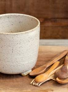 Pot à ustensiles en céramique écologique de style minimaliste |   Rangement pour cuillères, spatules et couverts |   Lave-vaisselle moderne pour la cuisine - Product Image 3