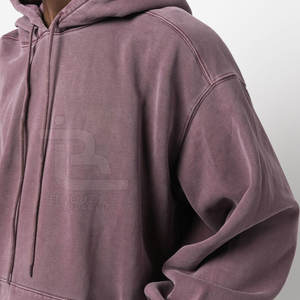 OEM al por mayor de los hombres de lavado ácido sudaderas con capucha de invierno último diseño hecho en Pakistán poliéster/algodón patrón sólido - Product Image 6