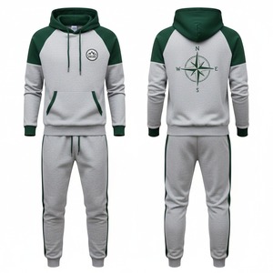 Ensemble de survêtement streetwear à capuche pour homme, hiver, uni, 100% coton, confortable, décontracté, pour la gym et le quotidien - Product Image 4
