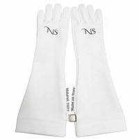 Muslime Arab Black Glove für Frauen Sun Proof Arm Cover Druck Langarm Ärmel Voll finger Arabian Hijab Handschuhe