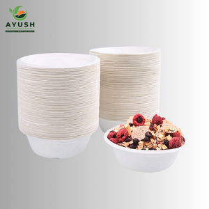 Bols en papier biodégradables écologiques jetables fabriqués à partir de pulpe de canne à sucre pour les buffets et les restaurants - Product Image 2