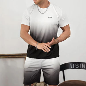 ชุดออกกำลังกายแขนสั้นสำหรับผู้ชายชุดออกกำลังกายแห้งเร็วชุดออกกำลังกายแขนสั้นสวมใส่สบายดีไซน์ล่าสุดสำหรับฤดูร้อน - Product Image 1
