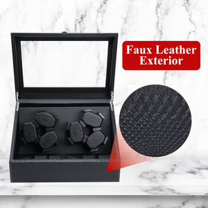 Boîte à remontoir automatique pour montres 12 pièces - Capacité 6+6 avec moteur ultra-silencieux et affichage LED, finition en bois de qualité supérieure - Product Image 5