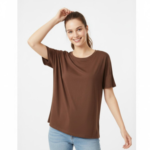 Camiseta de moda para mujer, camiseta informal de algodón de manga corta a la moda, camiseta suave y cómoda para ropa de calle de verano y uso en el gimnasio - Product Image 1