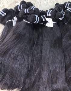 Venta al por mayor de extensiones de cabello virgen natural de Vietnam 100% máquina humana cruda doble trama recta sin desprendimiento sin enredos más oscuro - Product Image 3