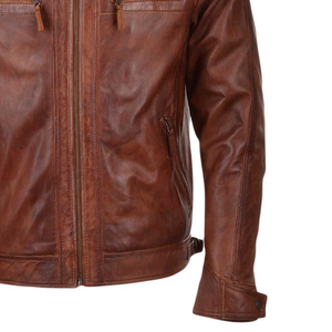 Veste en cuir véritable décontractée à la mode à vendre Nouvelle arrivée 2026 Légère et confortable Veste en cuir pour homme - Product Image 6