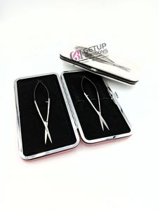 กรรไกรตัดคิ้วแบบมืออาชีพ ใบมีดโค้งสแตนเลส ไม่พับได้ สีสันโลโก้สั่งทำได้ อุปกรณ์เสริมความงาม - Product Image 2