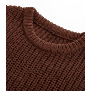 Pull à col rond en tricot texturé élégant pour homme, personnalisé OEM ODM, respirant, séchage rapide, anti-boulochage, décontracté pour le travail, vêtements d'hiver - Product Image 2