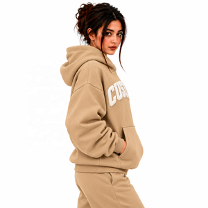 Sweat-shirts à capuche pour femmes en coton 100% de qualité supérieure, streetwear, survêtements, denim, impression en relief, poids lourd - Product Image 3