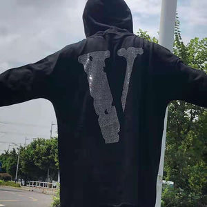 Personnalisé Lourd 300-500GSM Coton Vintage Lavé À L'acide Surdimensionné Hommes Strass Chenille Patch Broderie Distressed Hoodies - Product Image 6