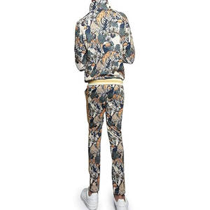 Conjunto Deportivo para Hombre con Chaqueta de Cierre Completo y Pantalones Deportivos, Traje Cómodo para Entrenamiento en el Gimnasio, Correr, Color Blanco - Product Image 3