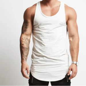 Chaleco ajustado de bajo precio para hombre, Camisetas interiores informales elásticas, camiseta sin mangas de diseño personalizado para entrenamiento, Fitness, culturismo, transpirable - Product Image 3