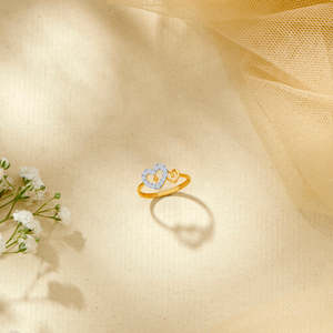 แหวนทองคำขาวชุบโรเดียมประดับเพทายสำหรับงานแต่งงานและวันครบรอบ - Product Image 1