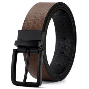 Alta calidad nuevo duradero ecológico 3,3 cm ancho cinturón de cuero dividido estilo Formal ajustable con hebilla de aleación Material de piel de vaca - Product Image 3