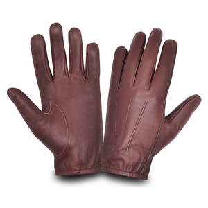 Gants de conduite en cuir noir de chèvre pour hommes, robe de chauffeur vintage classique, mitaines en cuir vintage à la mode - Product Image 2